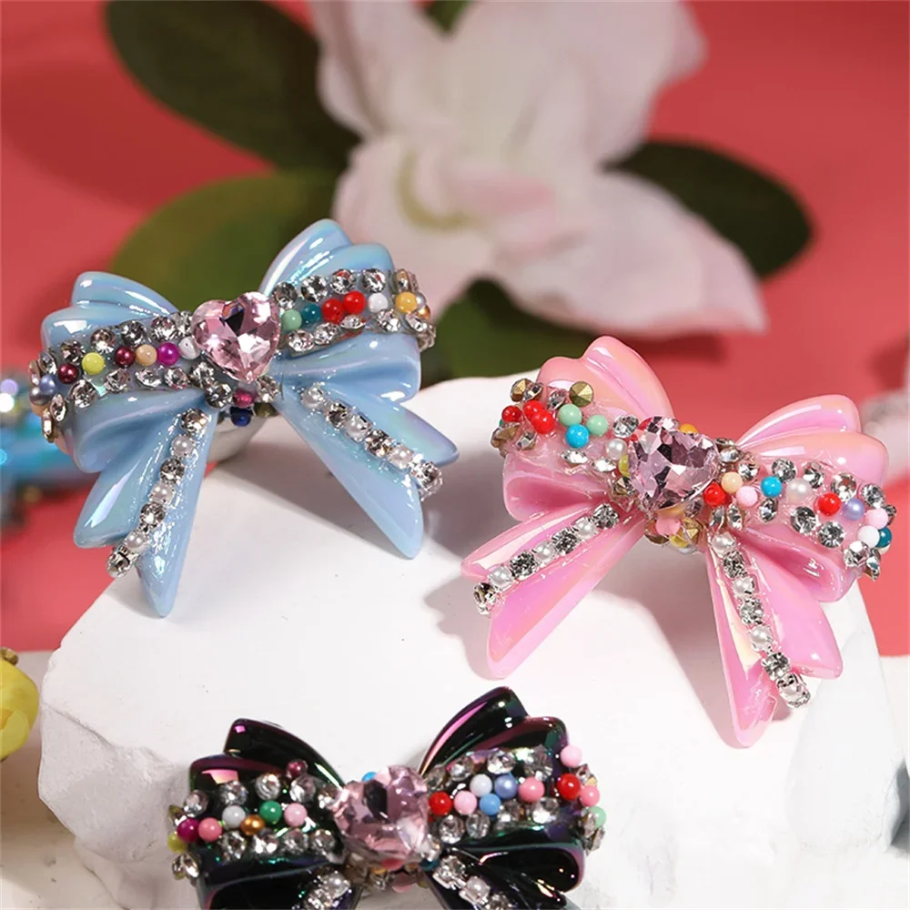 ST46 UV Plated Heart Chain Bow Acrylic Pen Beads DIY Car Hanging Mobile Phone Chain Accessories Materials
