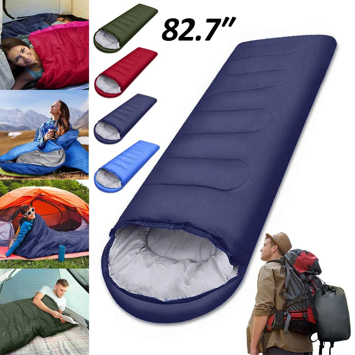 215*70CM Camping Sleeping Bag Ultralight Waterproof 4 Season Warm Envelope Backpacking Sleeping Bags for Outdoor Traveling Hiki