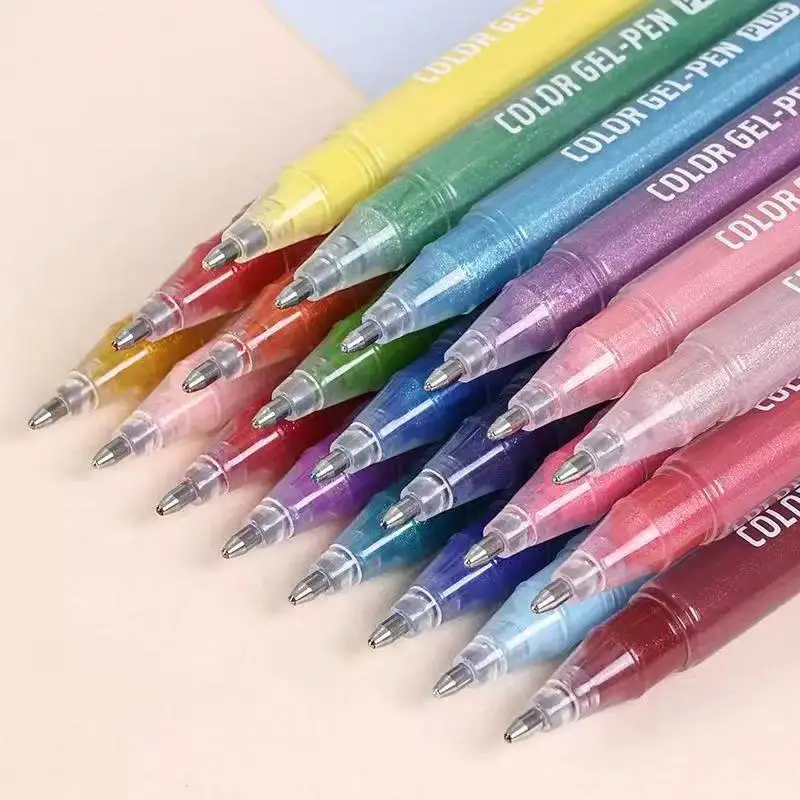 Languo Hand Account Pen 61 Color Large Capacity Flash Special Effects High Beauty Painting Neutral Pen Students Can Stack Colors