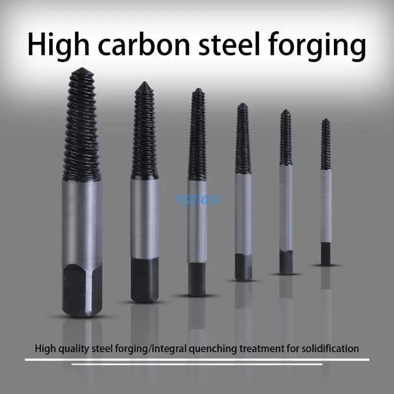 

E15A 6pcs High Strength Screw & Bolt Extractor for Household Plumbing Maintenance