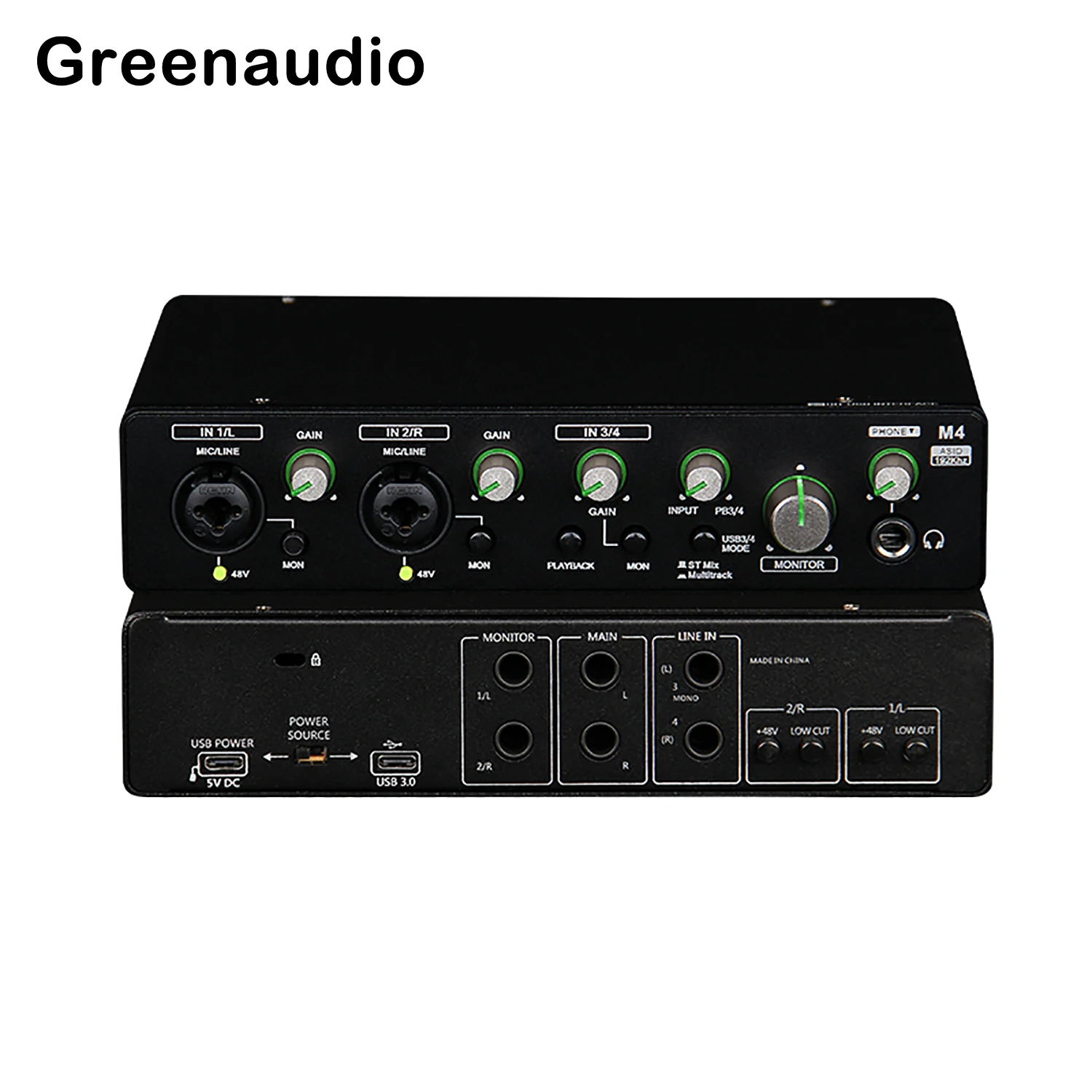 GAX-M4 professional USB sound card audio interface 4 in 4 out 4 channels 24 bit/192kHz sound card recording room equipment