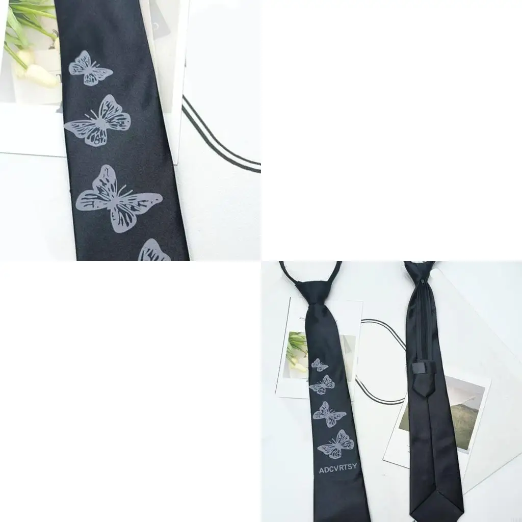

Студенческий галстук в японском стиле с цветочным принтом бабочки, школьная форма, предварительно завязанные молнии, галстук,