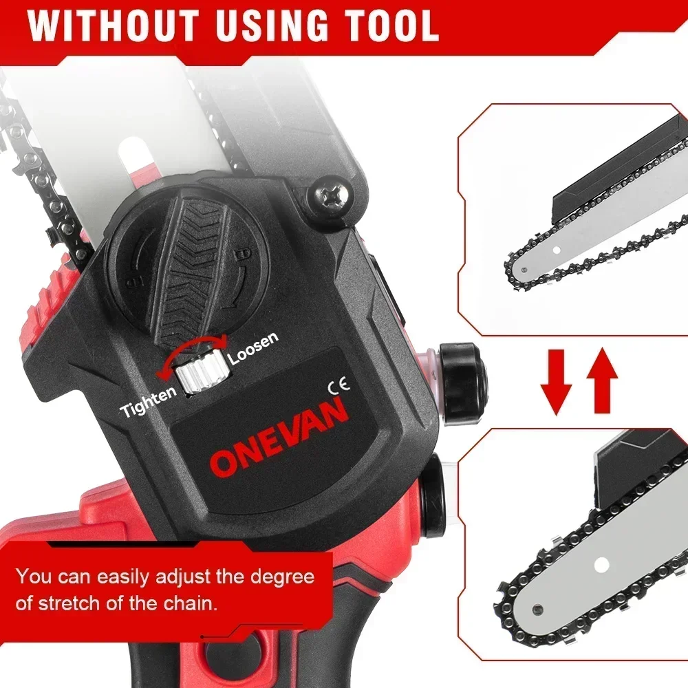 8 Inch Brushless Chain Saw Cordless Pruning Electric Saw Battery Saw Garden Woodworking Power Tool For Makita 18V Battery