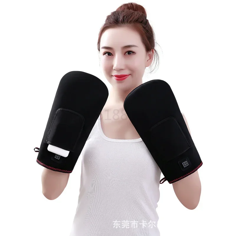 Hand Massager Carbon Fiber Heat Massage Hand Support Vibration Hot-compress Rehabilitation Relieve Tiredness Pain Keep-warm Gift