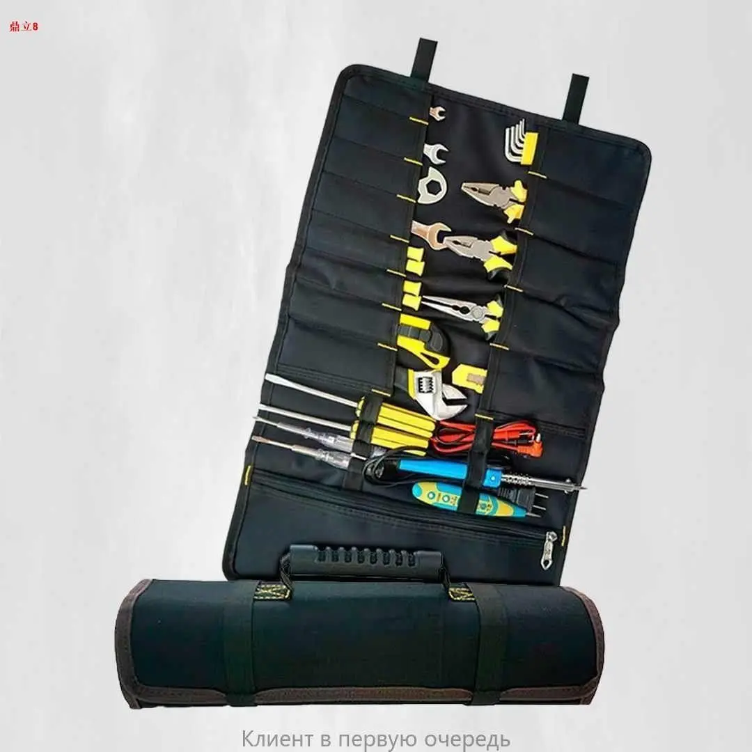 Multifunction Roller Tool Bags Oxford Canvas Practical Handles Bags Chisel Electrician Carrying Toolkit Instrument Package Case