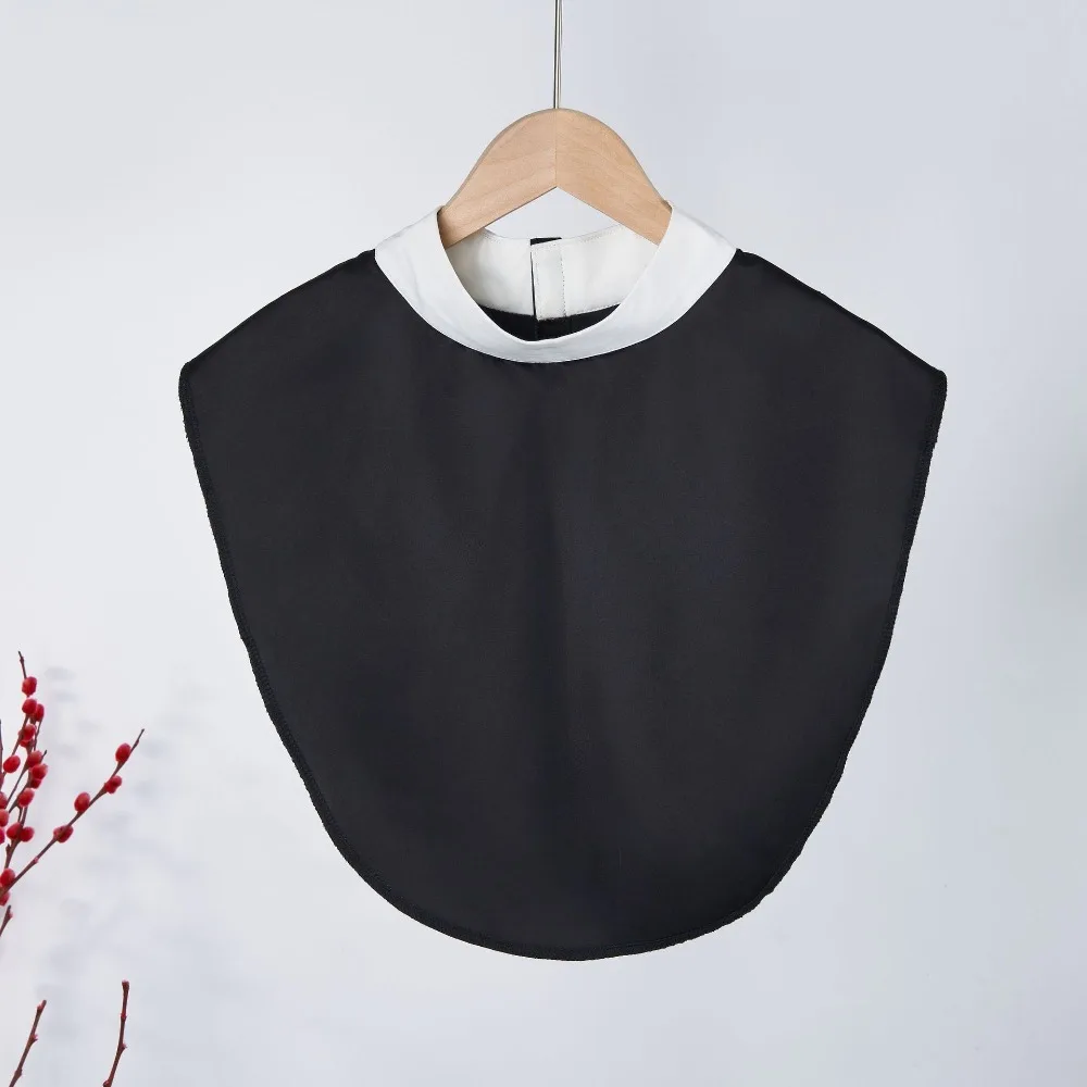 

База, декоративный однотонный искусственный воротник, матовый удобный накладной воротник, декоративный воротник с черепаховым вырезом, домашняя одежда