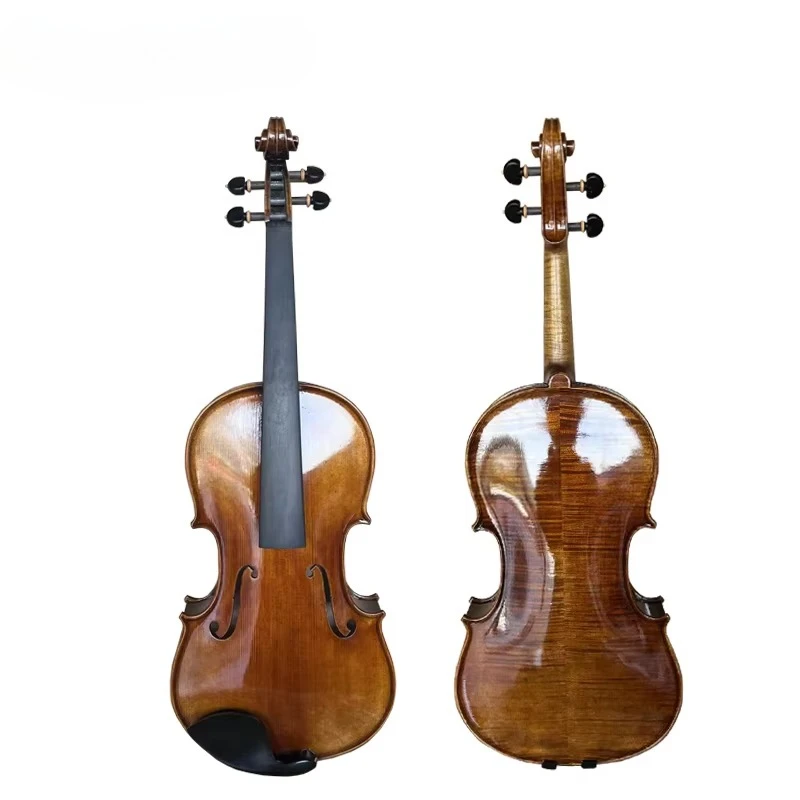 Antique Style Viola Hand‑Rubbed Varnish Finish 4 String Wooden Musical Instrument For Intermediate Musicians Practice