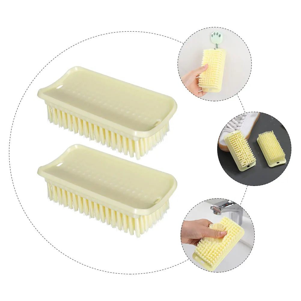 

2 Pcs Soft Bristle Shoe Brushes Durable Gently Clean Clothes Shoes Household Wire Brushes Scrub Laundry Practical