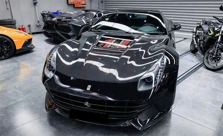 Real Carbon Fiber Transparent Front Bumper Engine Hood Bonnet Vent Cover For Ferrari F12 2013 2014 2015 2016