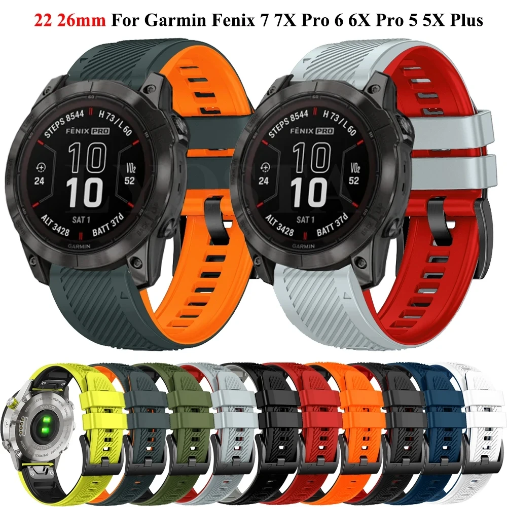 Quick fit 22 26mm Uhren armbänder für Garmin Marq Athlet Abenteurer Golfer Kapitän Aviator Epix Gen 2 Silikon Fenix 7x7 Armband
