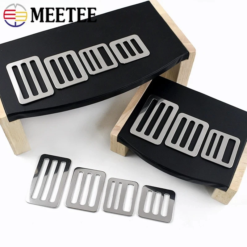 2-10Pcs 26-50mm Stainless Steel Adjust Metal Buckles Shoulder Bag Strap Webbing Ring Clasp Belt Loop Hook DIY Sewing Accessories