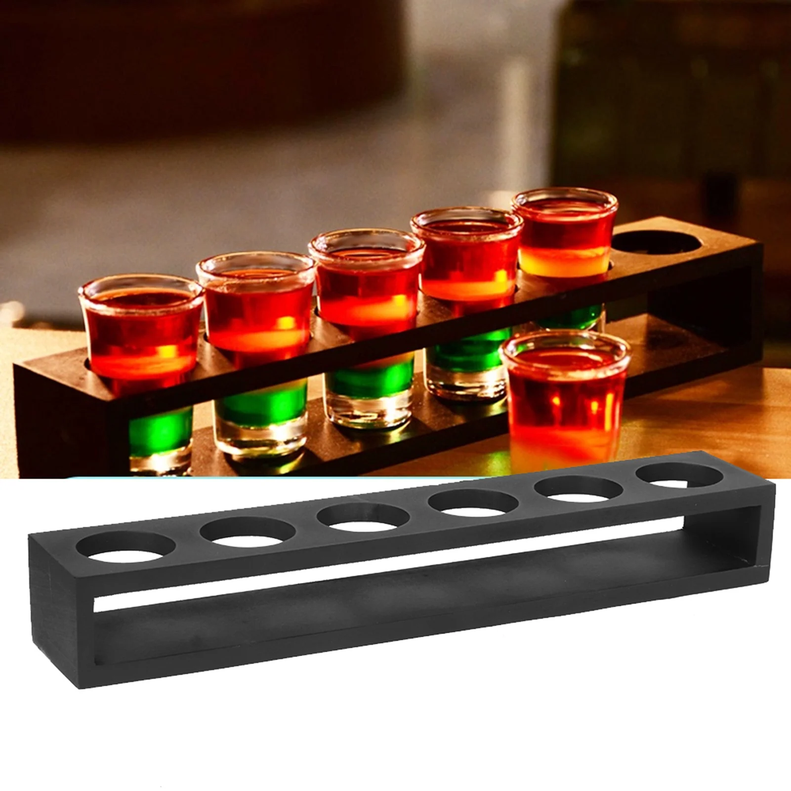 Black Wooden Wine Glass Rack Cup Holder Stand Bar Supplies Hanging Glass Storage For Home Bar Restaurant Wedding Decor