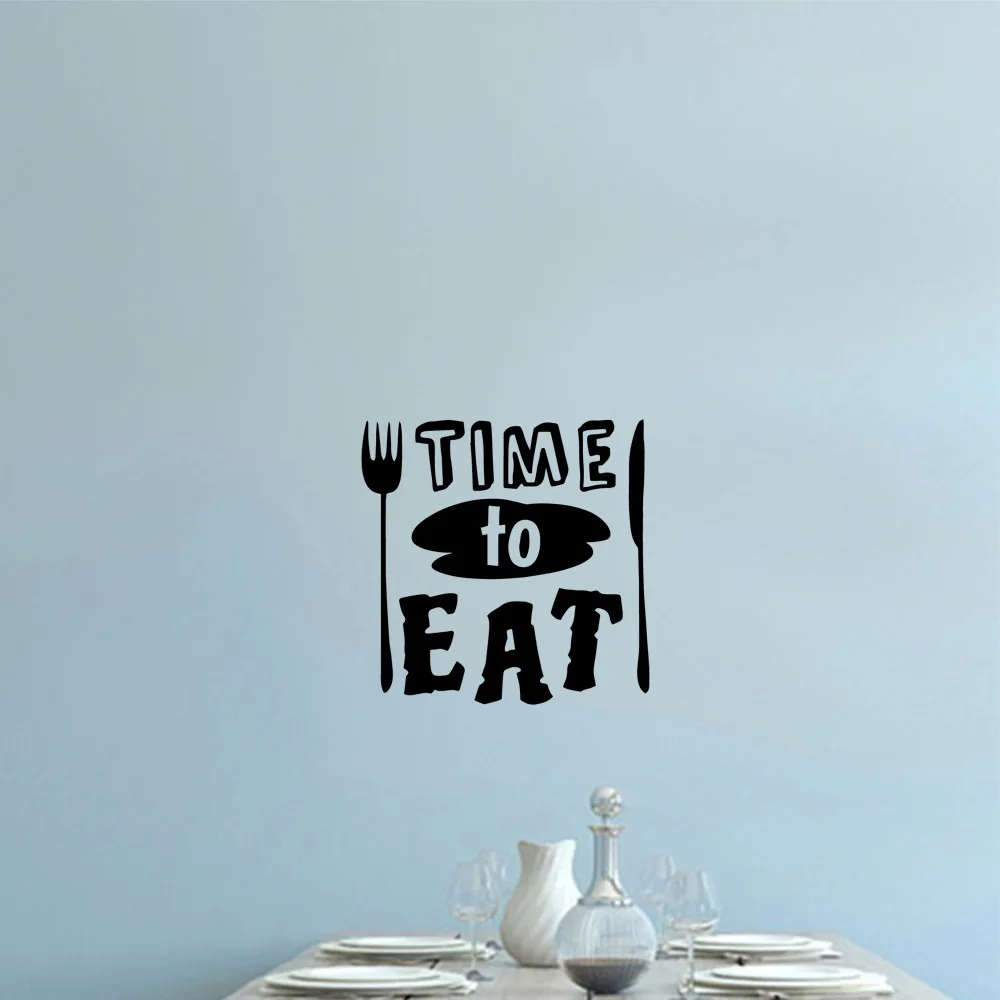 1 pc diy time to eat cooking tools  Wall Sticker Pvc Wall Art Stickers Modern Fashion Wallsticker home Waterproof Wall Art Decal