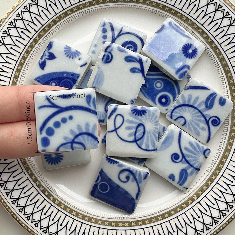 100g DIY Ceramic Mosaic Tiles Glass leaf petal shape Handmade Ornaments Tiles Wall Crafts Crystal