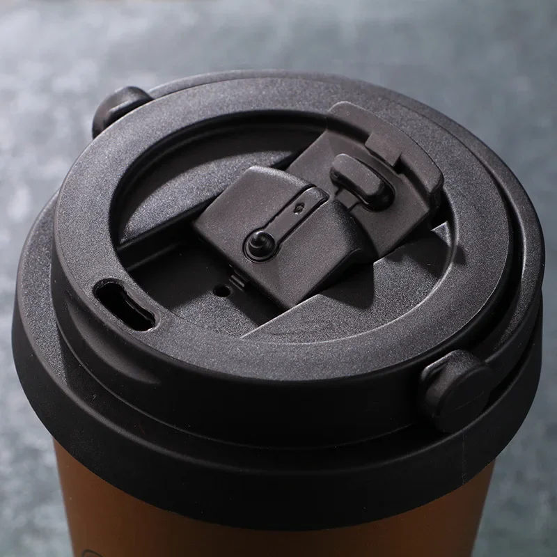 UPORS 500ML Coffee Mug Creative 304 Stainless Steel Travel Mug Double Wall Vacuum Insulated Tumbler Wide Mouth Tea Cup with Lid