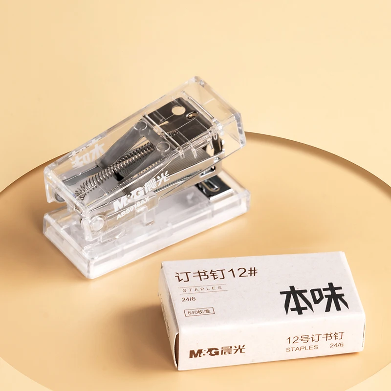 M&G 12 #   ホッチキス 学生用 ポータブル ミニホッチキス 24/6 小型ステープル バインディング 多機能 オフィス 家庭用 シンプルホッチキス ハンドヘルド
