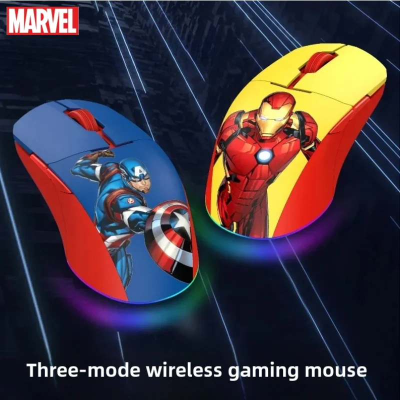 Marvel Captain America Iron Man Anime movies creative personalized rechargeable bluetooth wireless mouse birthday gift for boys