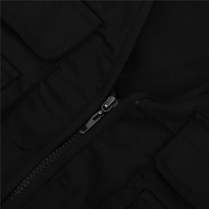 

ABVL-4X Мужской рыболовный жилет с несколькими карманами на молнии для фотографии/охоты/подорожек для спорта на открытом воздухе - черный, XL