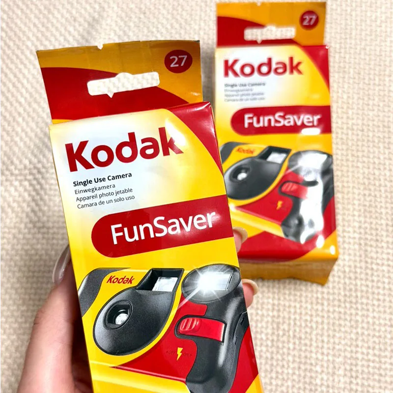 Kodak in Stock 27/39 Exposures FunSaver 35mm Waterproof HD Power Disposable Single Use Point-and-Point Film Camera with Flash