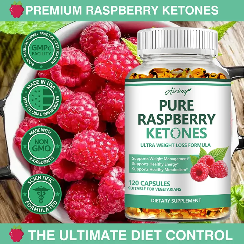 Pure Raspberry Ketones Capsules - Supports Weight Management, Fat Burning, Metabolism Boosting