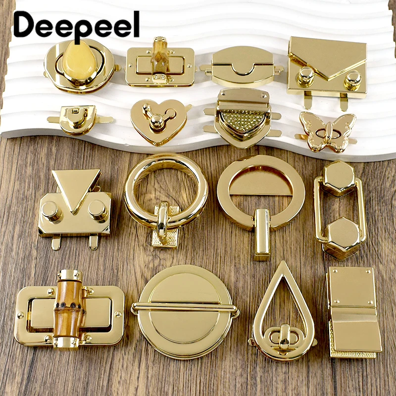 1-3Pcs Deepeel Bag Metal Lock Buckle Decor Women Handbag Closure Latch Purse Turn Twist Locks Snap Clip DIY Hardware Accessories