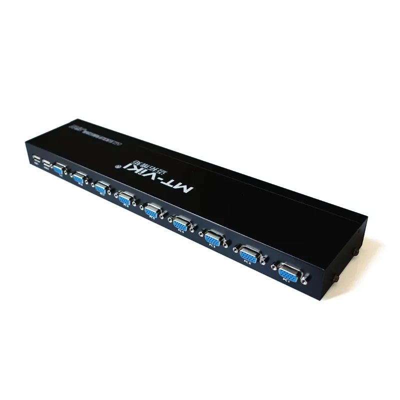 8 Port KVM Switch VGA,  Rack KVM Console 8x1 Switcher 8 in 1 Out 1080P + 8-Pack Cables