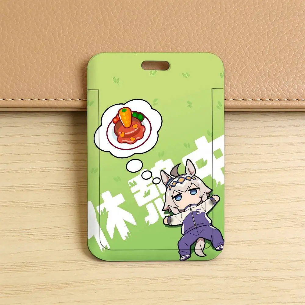 Game U-Umamusume Pretty Derby K Kunststoff-Schiebeabdeckung Schlüsselband Arbeitsausweis-Tasche Bus Studenten-Foto-Idol-Ausweishalter Mitarbeiter – Detail 6