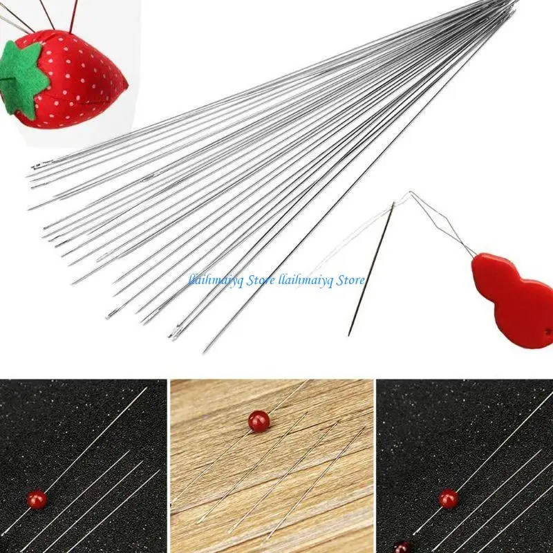 573B 47Pcs Beading Needles Fine Thin Beading Embroidery Needles Threaders