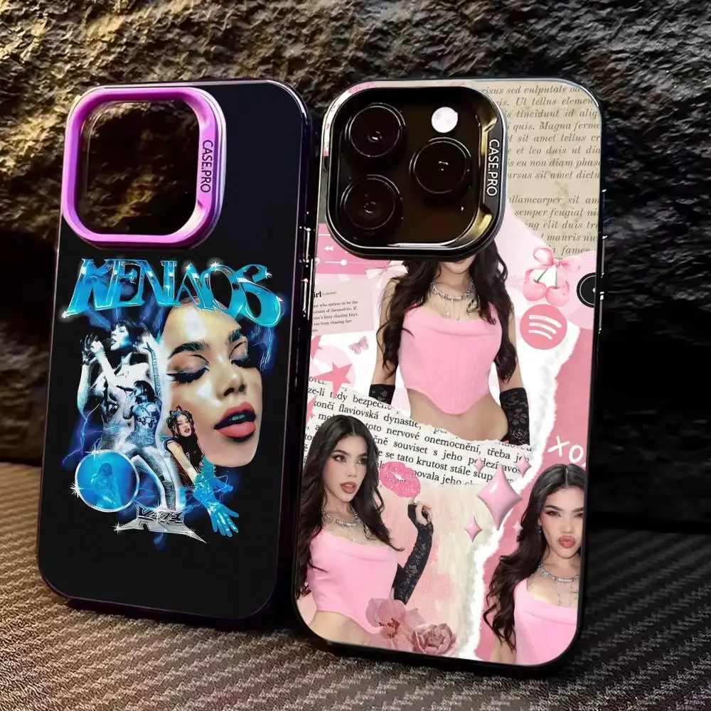 

Singer Kenia O-S Phone Case For iPhone17,16,15,14,13,12,11 Plus,Pro Max Colored Silver Plated Inside Cover