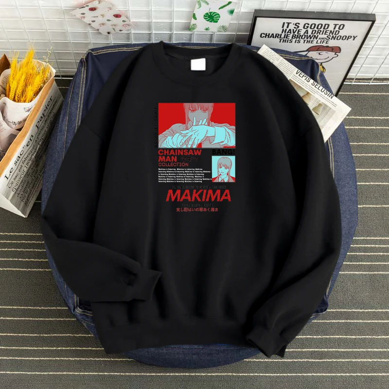 Chainsaw Man Makima Control Devil Printing Hoody Comfortable Casual Sportwear Warm Brand Men'S Hoodie Large Size Male Hoodies