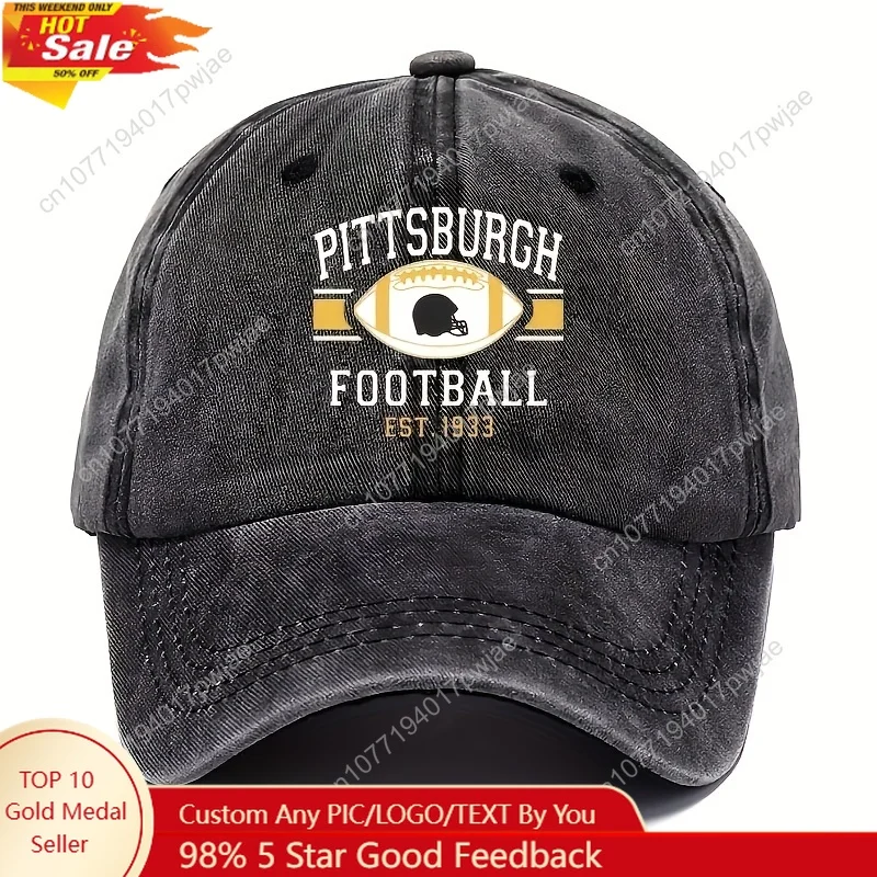 

1 Vintage Pittsburgh Football Team Baseball Cap - 100%, EST. 1937 Logo Cap