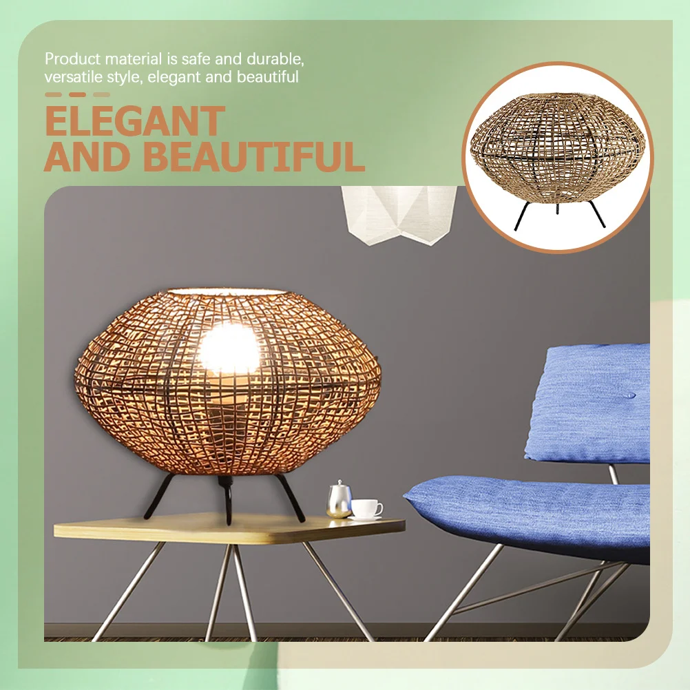 

Small Woven Paper Lantern Lampshade Durable Lamp Cover for Living Room Study Restaurant Indoor Light Accessories Modern Style