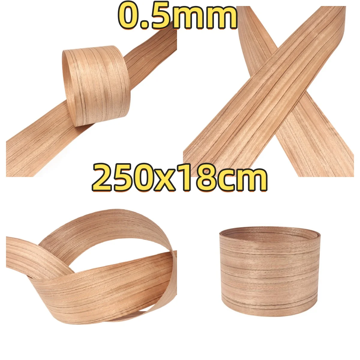 Natural Walnut Straight Grain Veneer, 0.5mm, 250x18cm, For Hotel Lobby Wall Decoration & Cabinet Veneering.