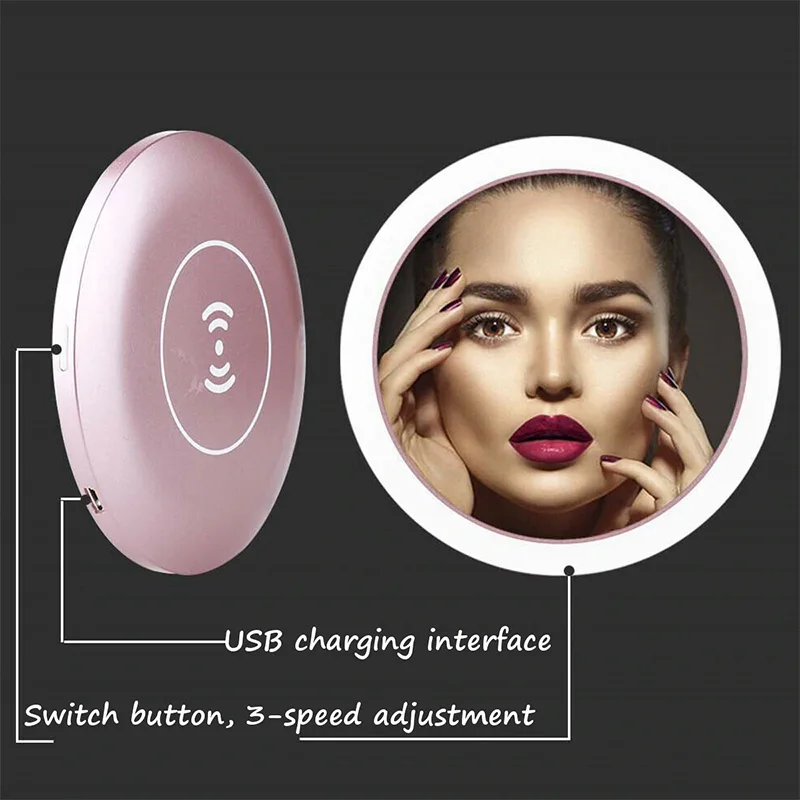 Portable Makeup Mirror with Light Daylight LED Compact Portable Mirror for Women Temporary Make-up