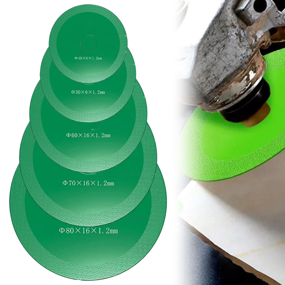 AaGlass Cutting Discs For Angle GrinderWearResistance 40mm 50mm 60mm 70mm 80mm Green High Manganese Steel Cutting Saw Blade