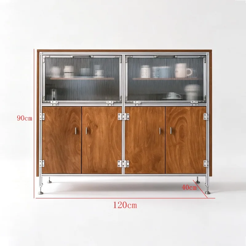 dining side cabinet aluminum profile, frame Changhong glass door retro industrial style locker household living room storage