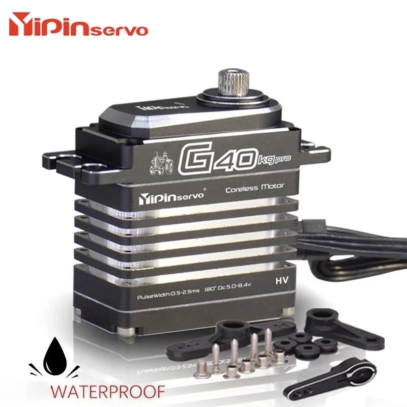 DIYmall YIPIN 40KG Digital Servo Full Metal Coreless Waterproof CNC Aluminium Shell for 1/8 1/10 RC Car Crawler Robot 270 Degree