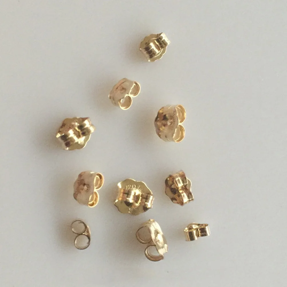 

6pcs 14K Gold Plated Earring Backs Replacement For Stud Hook Earrings Ear Stopper Jewelry Findings Clutch Ear Nuts