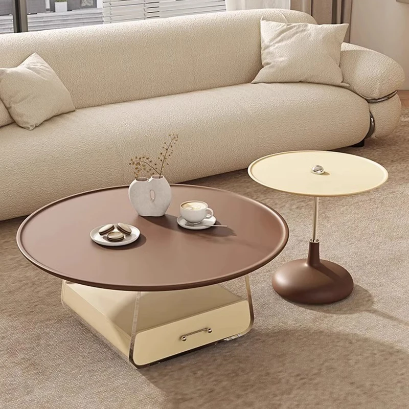 

Minimalist Round Coffee Tables Living Room Modern Design Ornaments Coffee Table Storage Set Aesthetic Muebles Home Furniture