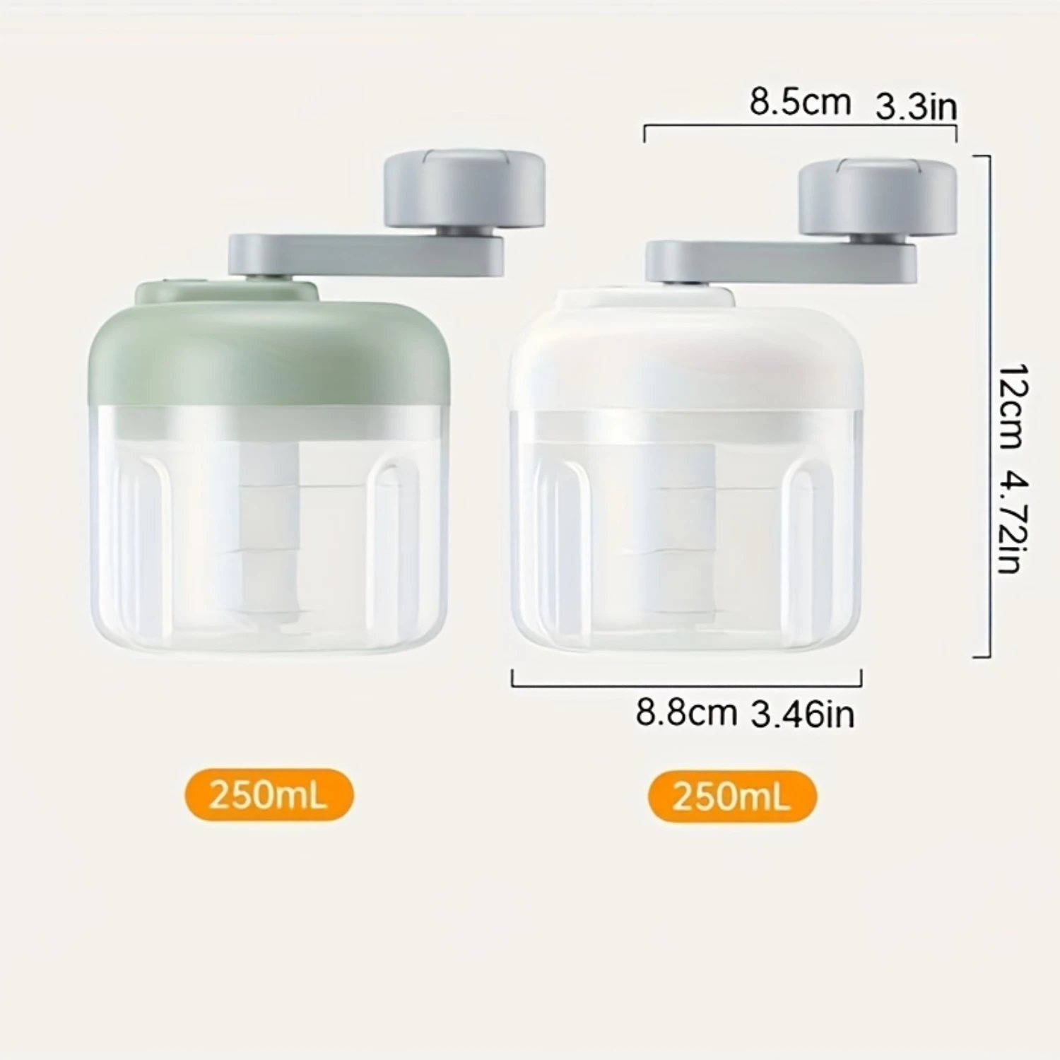 2개 수동 마늘 프레스 및 야채 다지기 - 다기능 과일 분쇄기 - 간편한 식사 준비를 위한 플라스틱 주방 도구, 없음