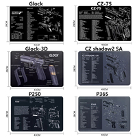 Tactical CZ Shadow 2SA Glock CZ75 1911 P220 226 P250 P320 P365 Gun Cleaning Mat With Parts Diagram Instructions Mouse Rubber Pad