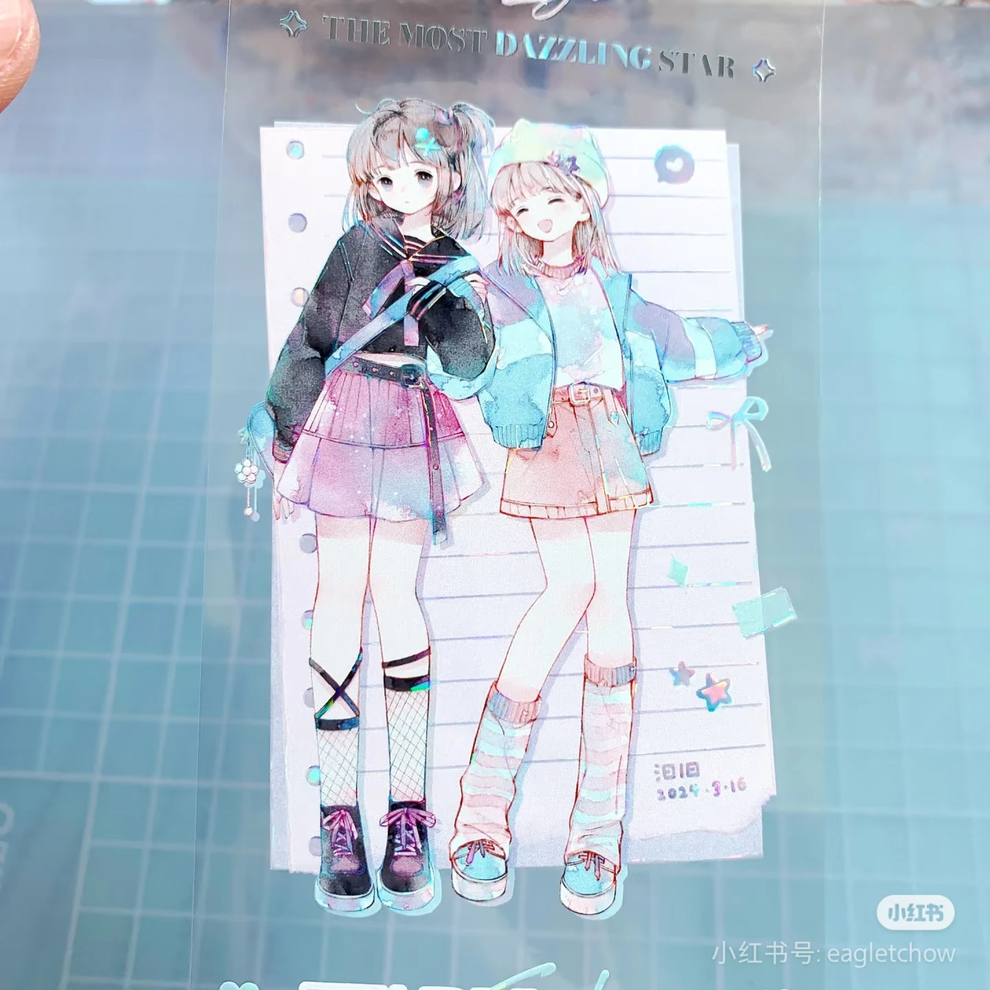 الأسهم واضحة لطيف الفتيات Kawaii اخفاء اشي لامعة شريط PET #5