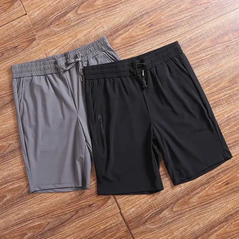 

Мужские шорты из ледяного шелка: летние, охлаждающие, эластичные в четырех направлениях, тонкие, быстросохнущие, спортивные, повседневные, стандартный крой, 2026