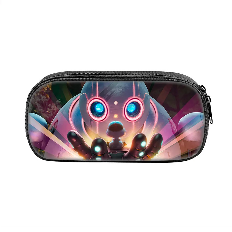 Tas Kotak Pena Anime Kartun Robot Liar untuk Siswa Kotak Pensil Ritsleting Perlengkapan Sekolah Kapasitas Besar