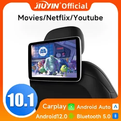 JIUYIN-pantalla de TV para asiento trasero de coche, Monitor de reposacabezas Android, CarPlay automático, WiFi, reproductor de vídeo en línea, películas, Netflix, Youtube