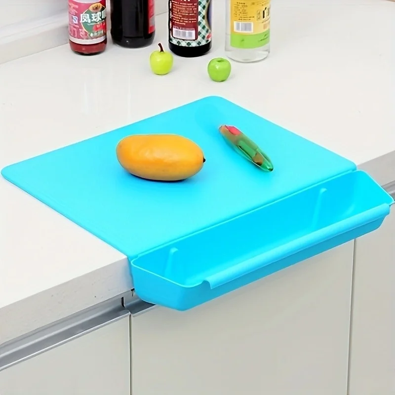 

2in1 Anti Slip Cutting Board Double-Sided Usable Fruit Vegetable Board Detachable Thick Food Container With Slot Self-Adhesive