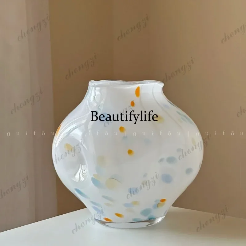 D80 design sense niche art sense flower arrangement vase antique white French style