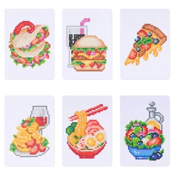 Momoart Diamond Mosaic Cartoon Food Rhinestone Pictures DIY Drill Painting Pizza Handmade Gift New Arrival Home Decor