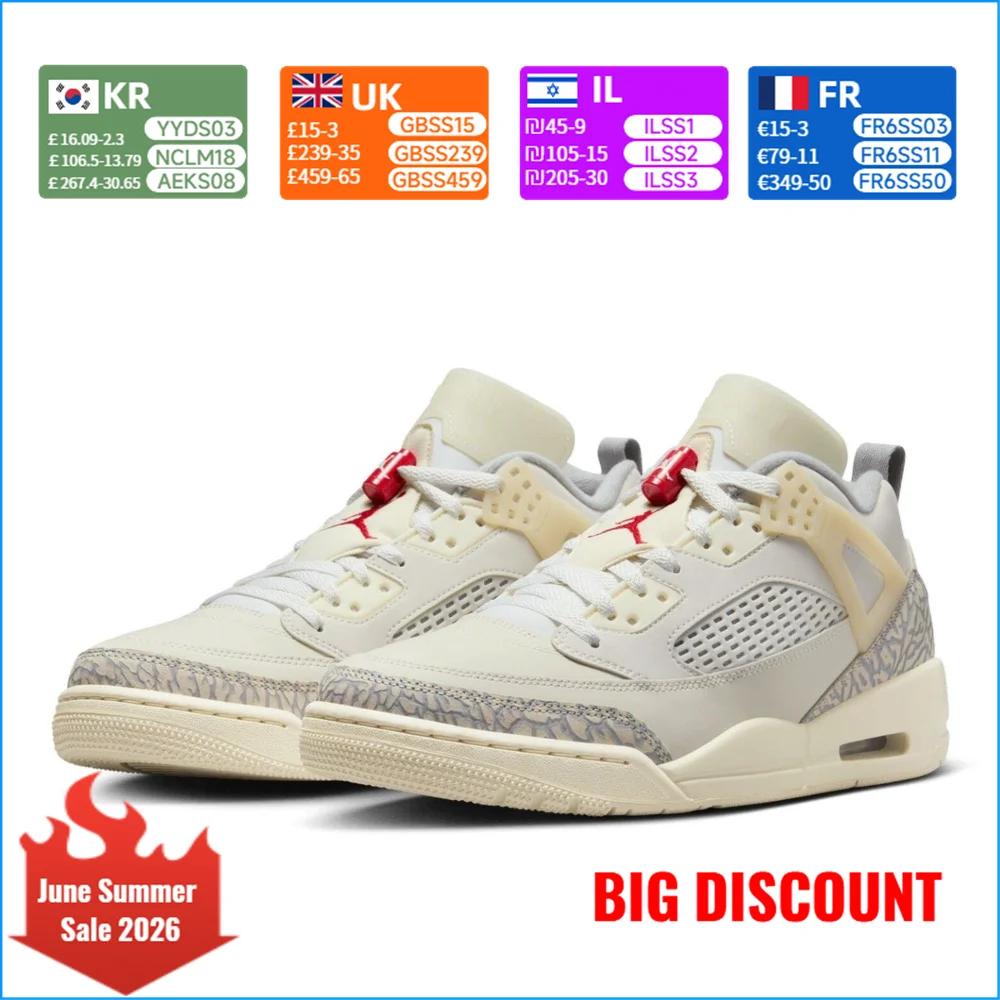 

Nike Jordan Spizike “Coconut Milk” Low-Top Cushioned, Durable, Slip-Resistant Retro Basketball Shoes for Men FQ1759-100