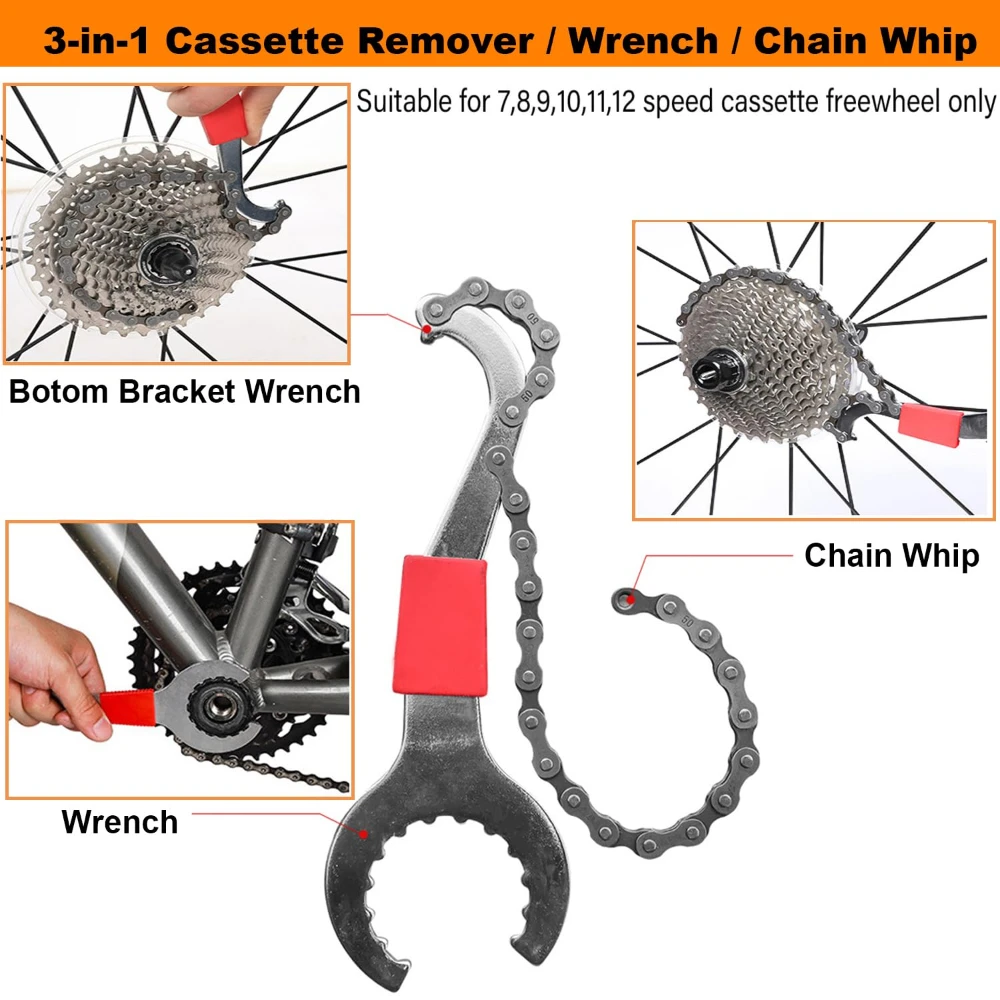 Bike Tool Kit Chain Breaker Cassette Lockring Remover for Bicycle Remover Wrench Chain Breaker Road Bike Maintenance Tool view 2